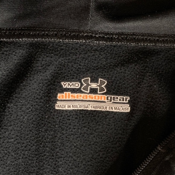 Under Armour black hooded running performance zip up youth activewear medium - Picture 3 of 6